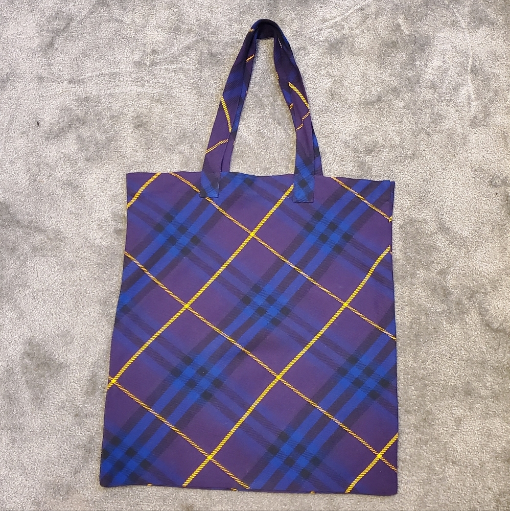Burberry purple plaid tote